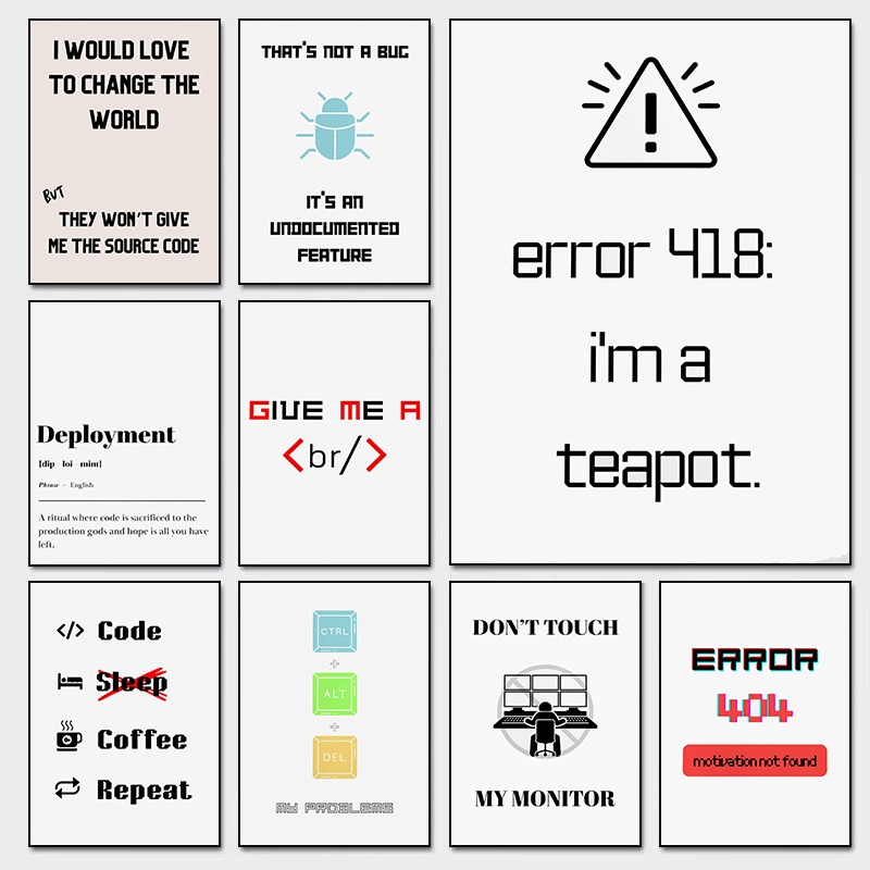 Funny Programmer Poster Error  - Office Tech Software ulasan dan harga